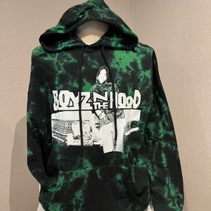 Green tie dye pullover hoodie